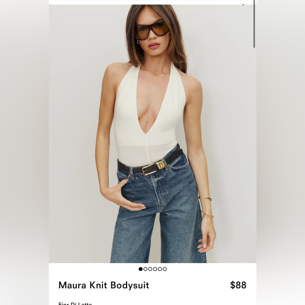 Reformation White Ivory Bodysuit - Size S
